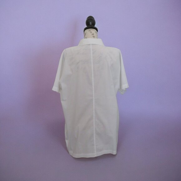 🎉HP🎉Eileen Fisher-Organic Cotton Classic Collar Long Shirt, White, Med., NWOT - Picture 2 of 10